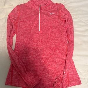Nike Red Heathered Running Half-Zip Top